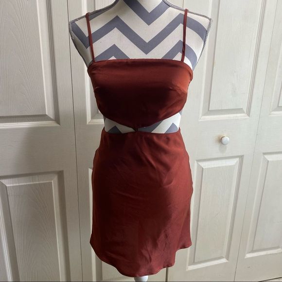 Sky to the Moon Brown Cut-Out Mini Dress - Picture 2 of 13